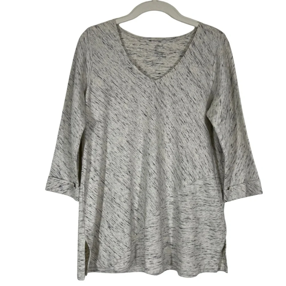 Purejill 100% cotton Tunic Top Womens Size XS Petite Space Dye - Picture 6 of 12